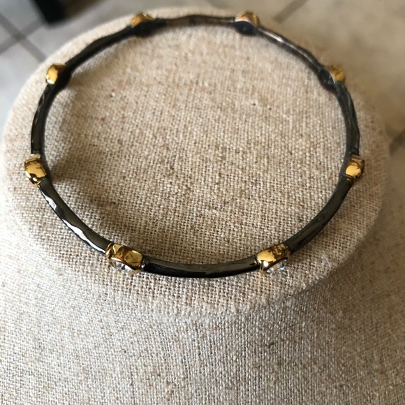 Stella & Dot hematite and gold bangle - Picture 2 of 4